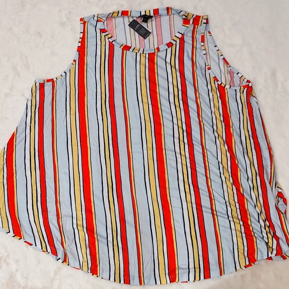 Brand new "Lane Bryant" multi-stripe sleeveless, size 30/32